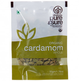 Pure & Sure Organic Cardamom whole   Pack  50 grams